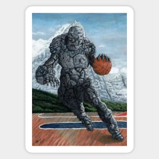 Stone Golem Playing Basketball Sticker